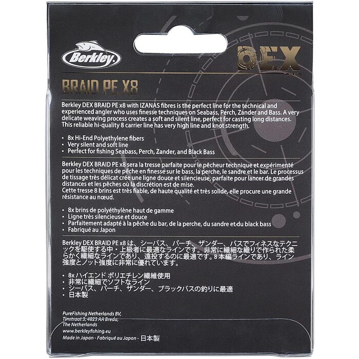 Berkley DEX Braid x8 Chartreuse 150m 0.08mm