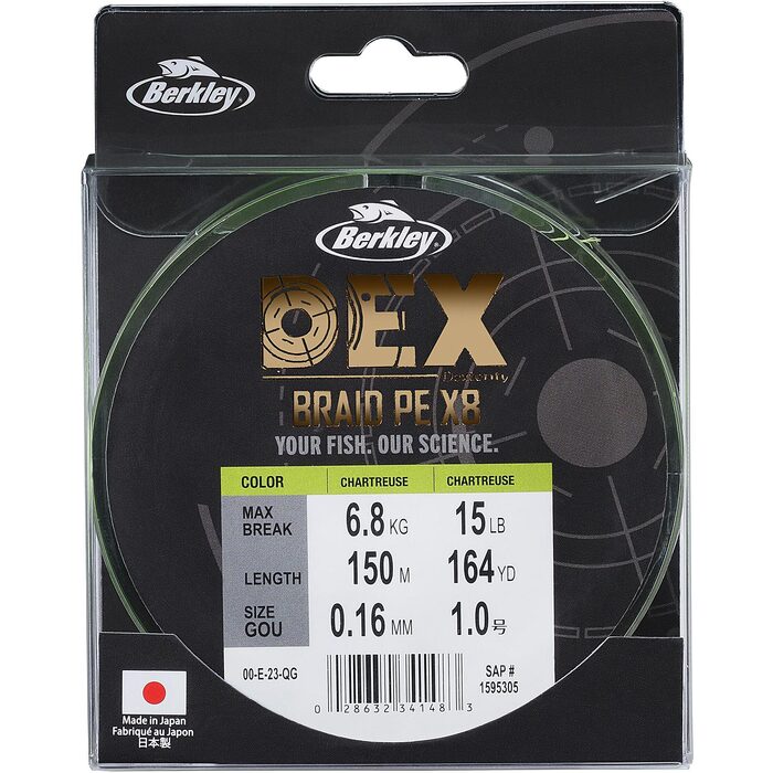 Berkley DEX Braid x8 Chartreuse 150m 0.08mm