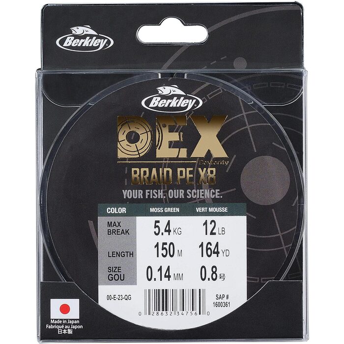 Berkley DEX Braid x8 Moss Green 150m 0.06mm