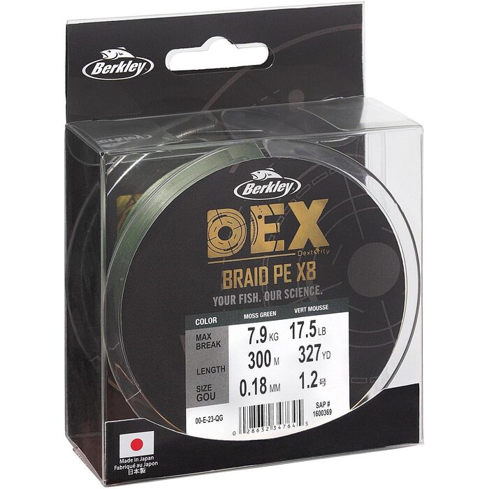 Berkley DEX Braid x8 Moss Green 300m 0.10mm