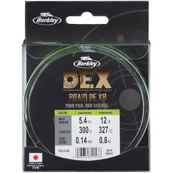 Berkley DEX Braid x8 Chartreuse 300m 0.08mm