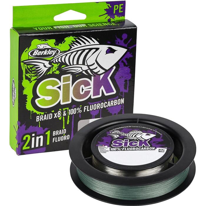 Berkley Sick 2 In 1 Braid Fluoro 0.08mm 150m + 0.25mm 50m