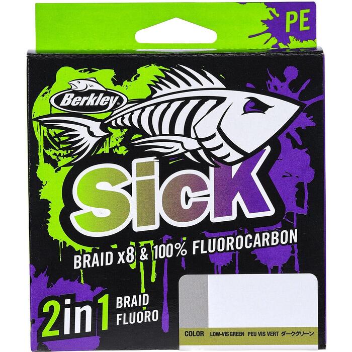 Berkley Sick 2 In 1 Braid Fluoro 0.08mm 150m + 0.25mm 50m