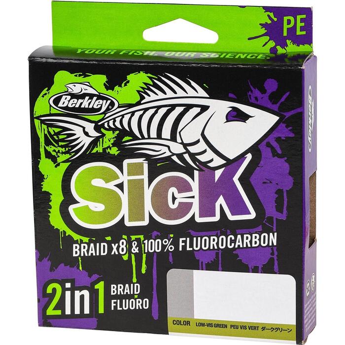 Berkley Sick 2 In 1 Braid Fluoro 0.12mm 150m + 0.30mm 50m