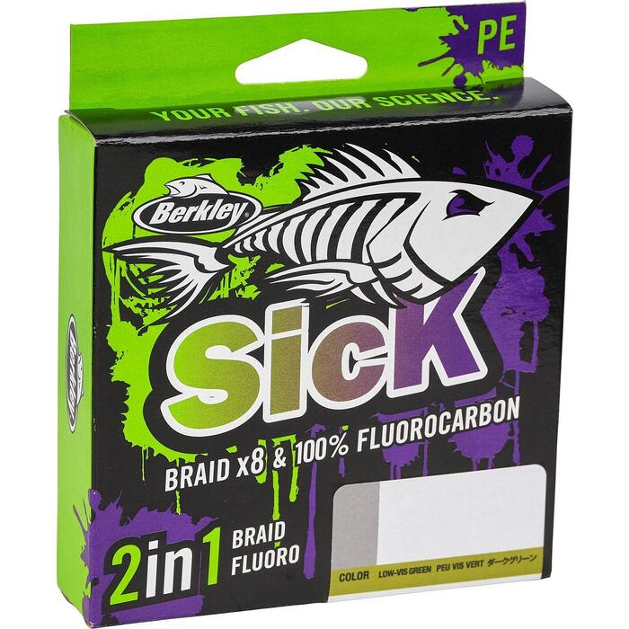 Berkley Sick 2 In 1 Braid Fluoro 0.08mm 150m + 0.30mm 50m