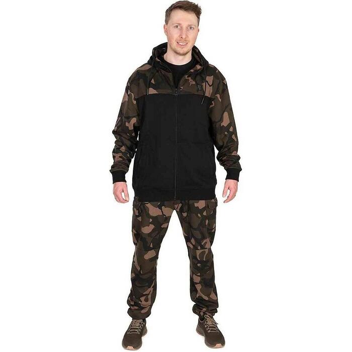 Fox LW BLack / Camo Split Zip Hoody L