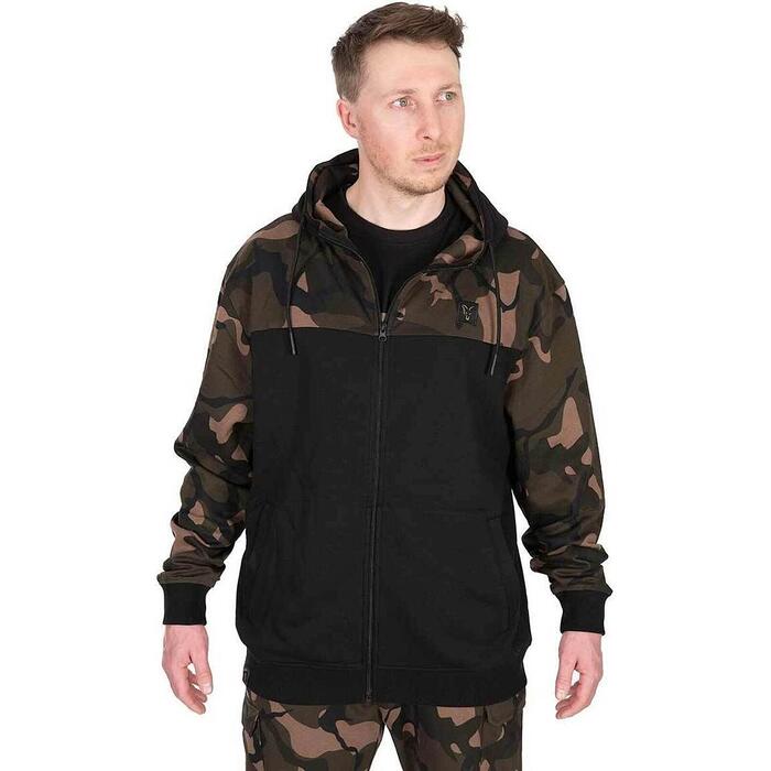 Fox LW BLack / Camo Split Zip Hoody L