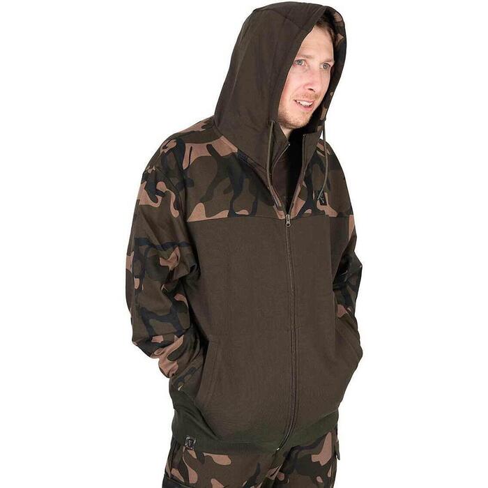 Fox LW Khaki / Camo Split Zip Hoody L