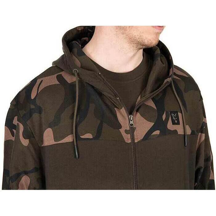 Fox LW Khaki / Camo Split Zip Hoody L