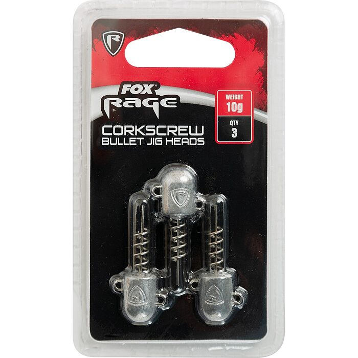 Fox Rage Corkscrew Bullet Jighead 10gr 3st