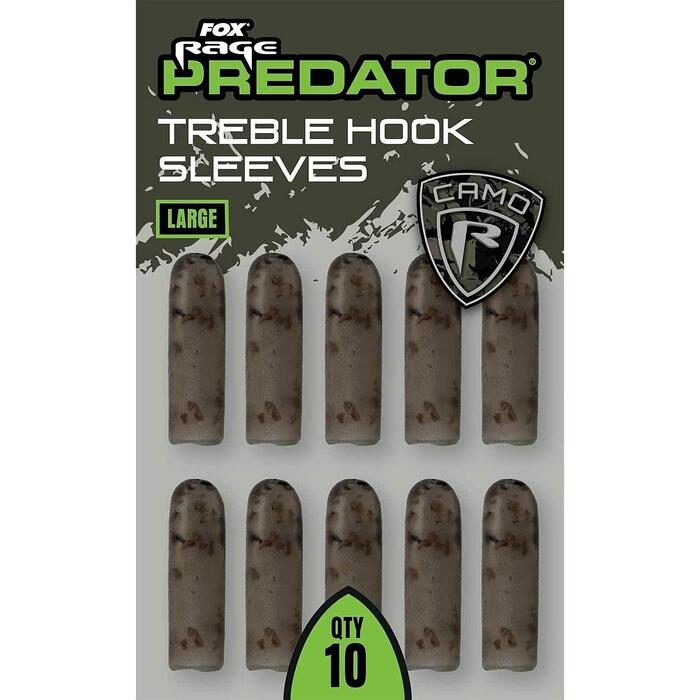 Fox Rage Predator Camo Treble Hook Sleeves L 10pcs