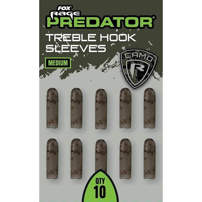 Fox Rage Predator Camo Treble Hook Sleeves L 10pcs