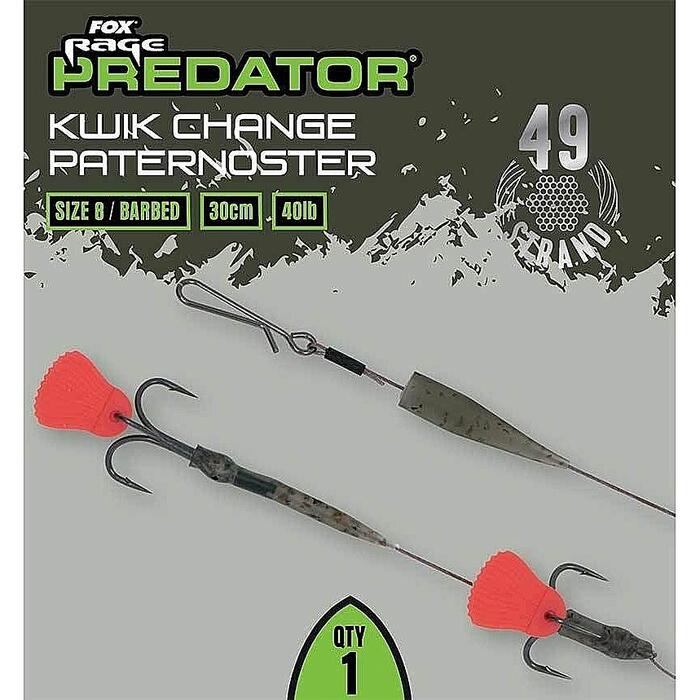 Fox Rage Predator Kwik Change Paternoster Trace 30cm Size 4