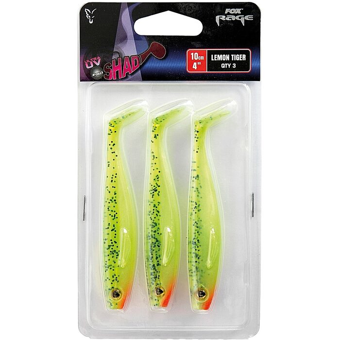 Fox Rage Pro Shad 10cm Lemontiger Ultra UV 3st