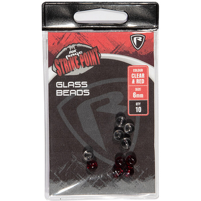 Fox Rage Rage Strike Point 6mm Clear and Red Glass Beads