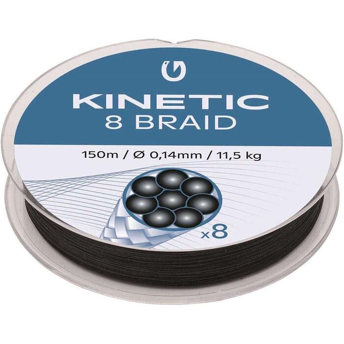 Kinetic 8 Braid Black 150m 0.12mm 9.6kg