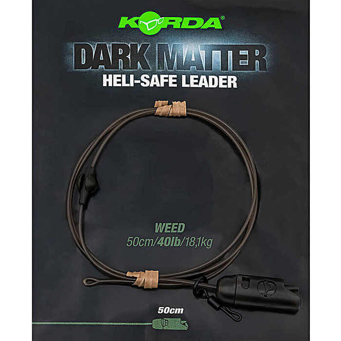 Korda Dark Matter Leader Heli Safe 40lb 50cm Weed