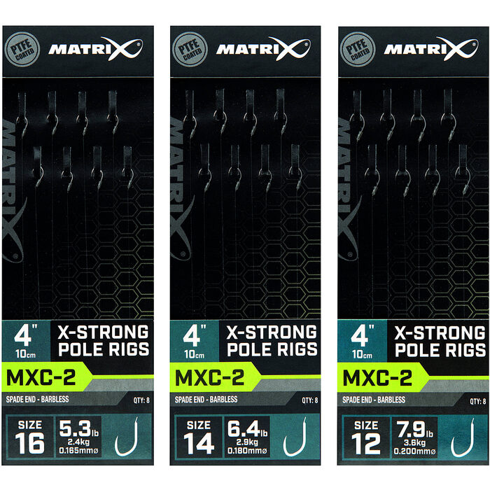 Matrix Mxc-2 Barbless X-Strong Pole Rigs 0.20mm H12 10cm 8pcs