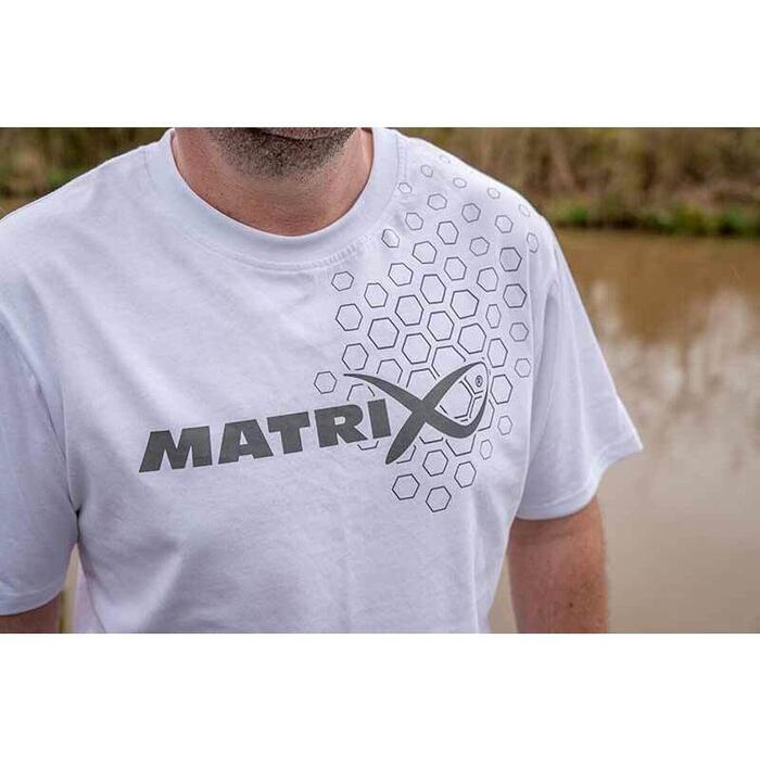 Matrix Hex Print T-Shirt White - L