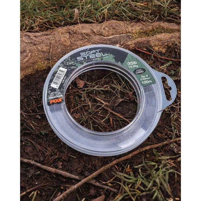 Fox Soft Steel Fleck Camo Leader 45lb 0.60mm x 100m