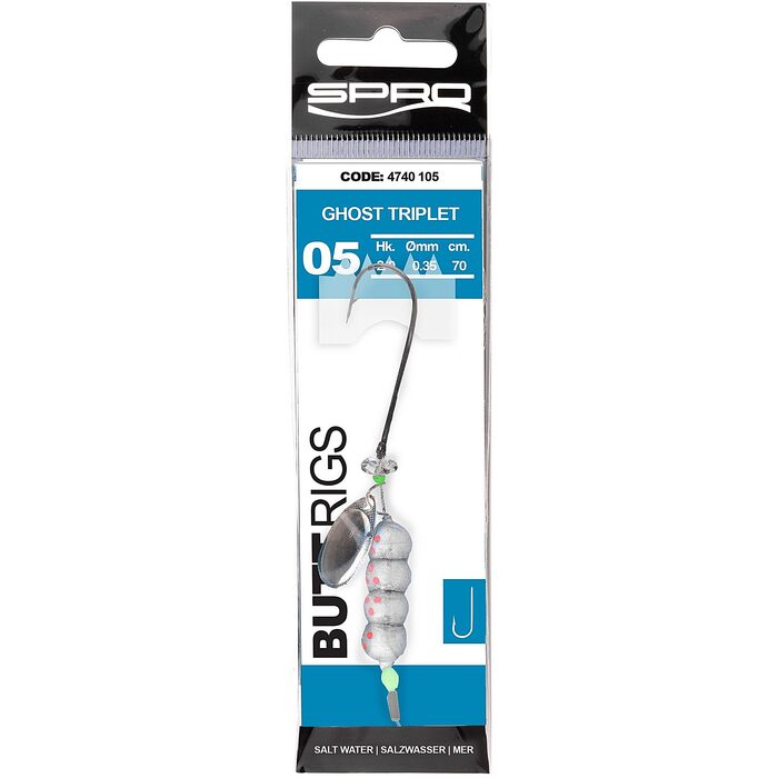 Spro Salt Butt Rigs 70cm Ghost Triplet H2/0