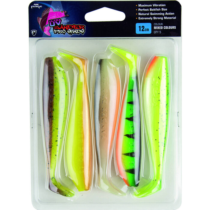 Fox Rage Zander Pro Shad UV Mixed Colours 10cm 5st